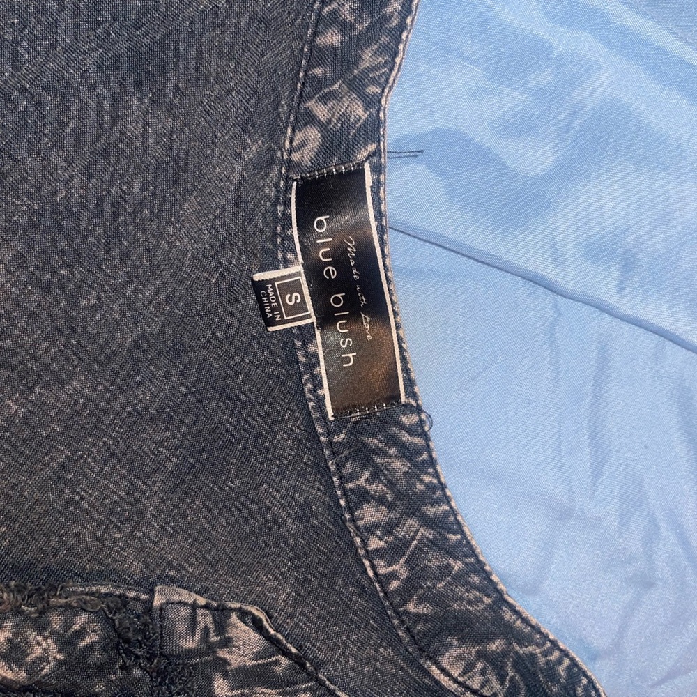 Blue Blush Washed Denim Top